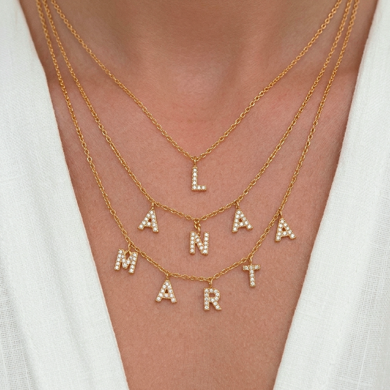 Collana con Iniziali Personalizzate Oro
