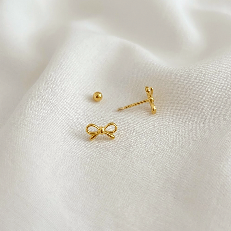 Gold Mini Moon Earring