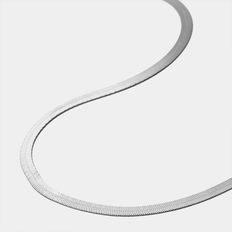 Collar Cadena de Serpiente Plata - 4mm