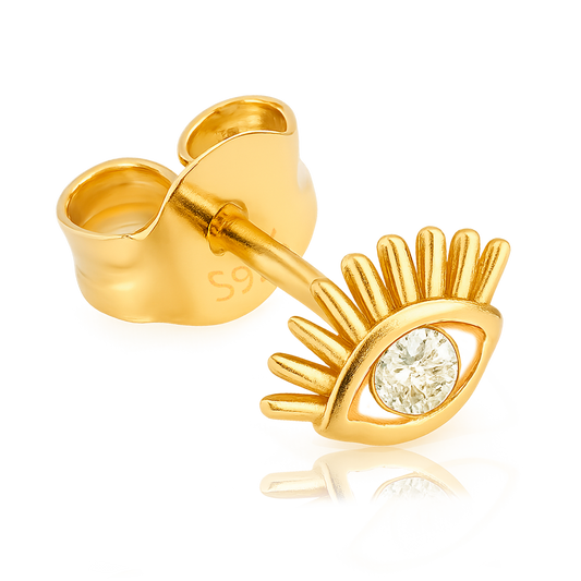 Gold Eyelashes Earring