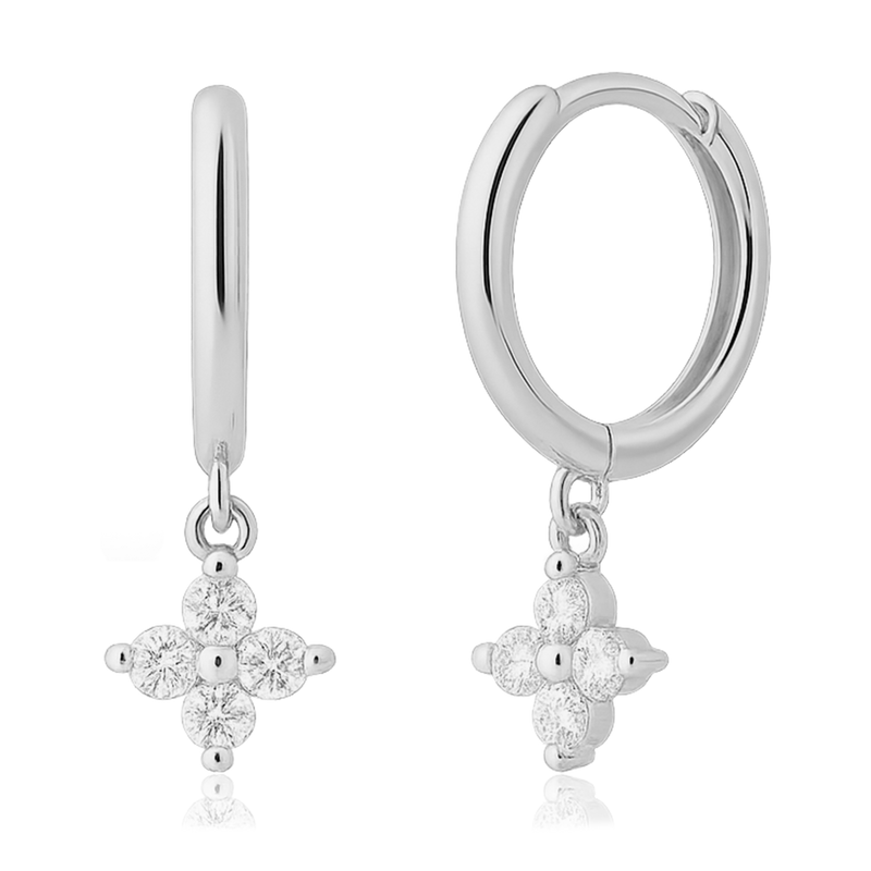Orecchini White Flor Argento