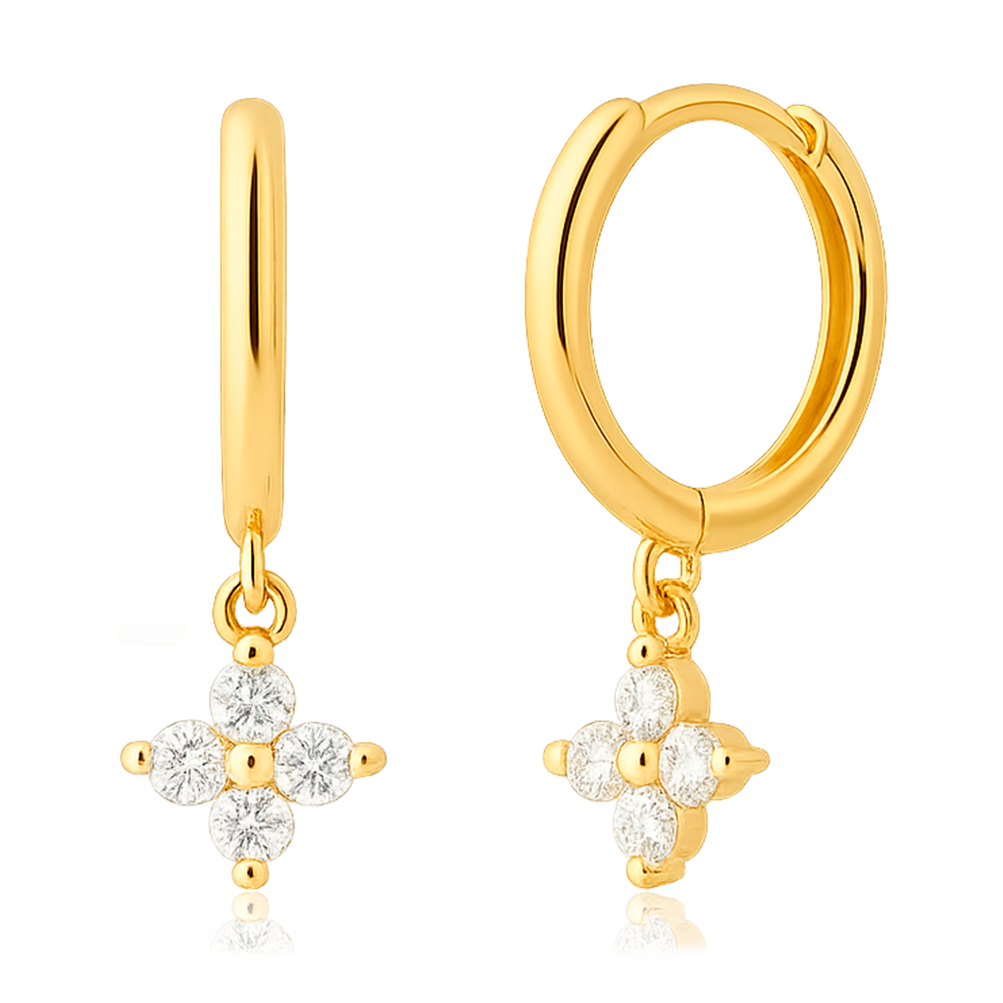Aros White Flor Oro
