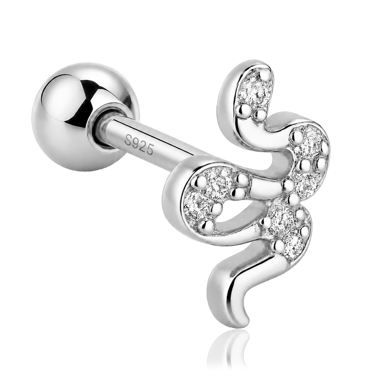 Pendiente Mini Shiny Snake Plata
