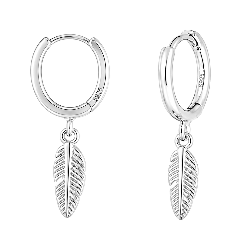 Silver Feather Earrings 