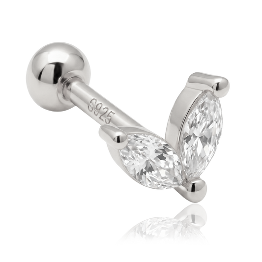 Orecchino Blossom Bianco Argento