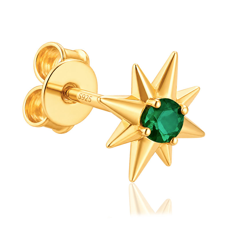 Orecchini Stella Verde Oro