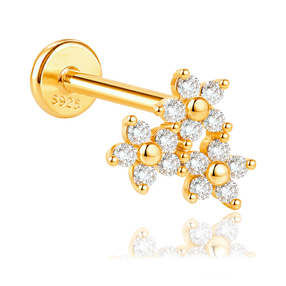 Pendiente Triple Daisy Oro