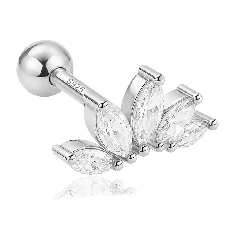 Orecchino Tabi Bianco Argento
