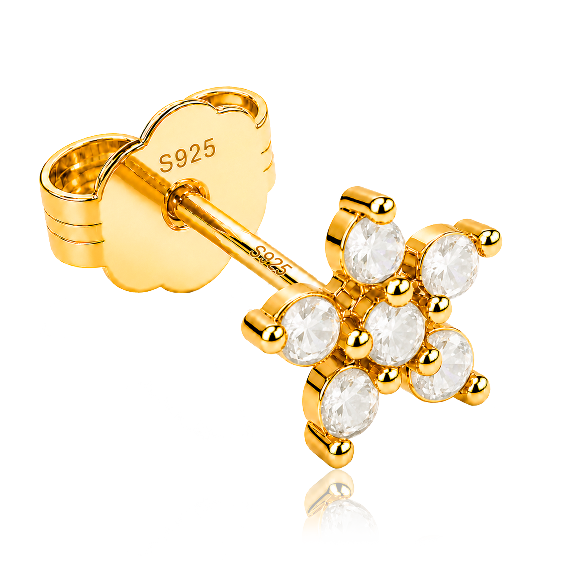 Pendiente Margarita Blanca Oro