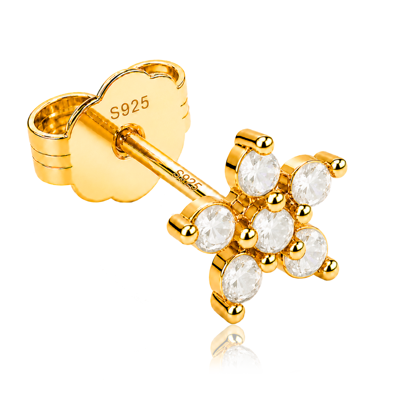 Orecchino Margherita Bianca Oro