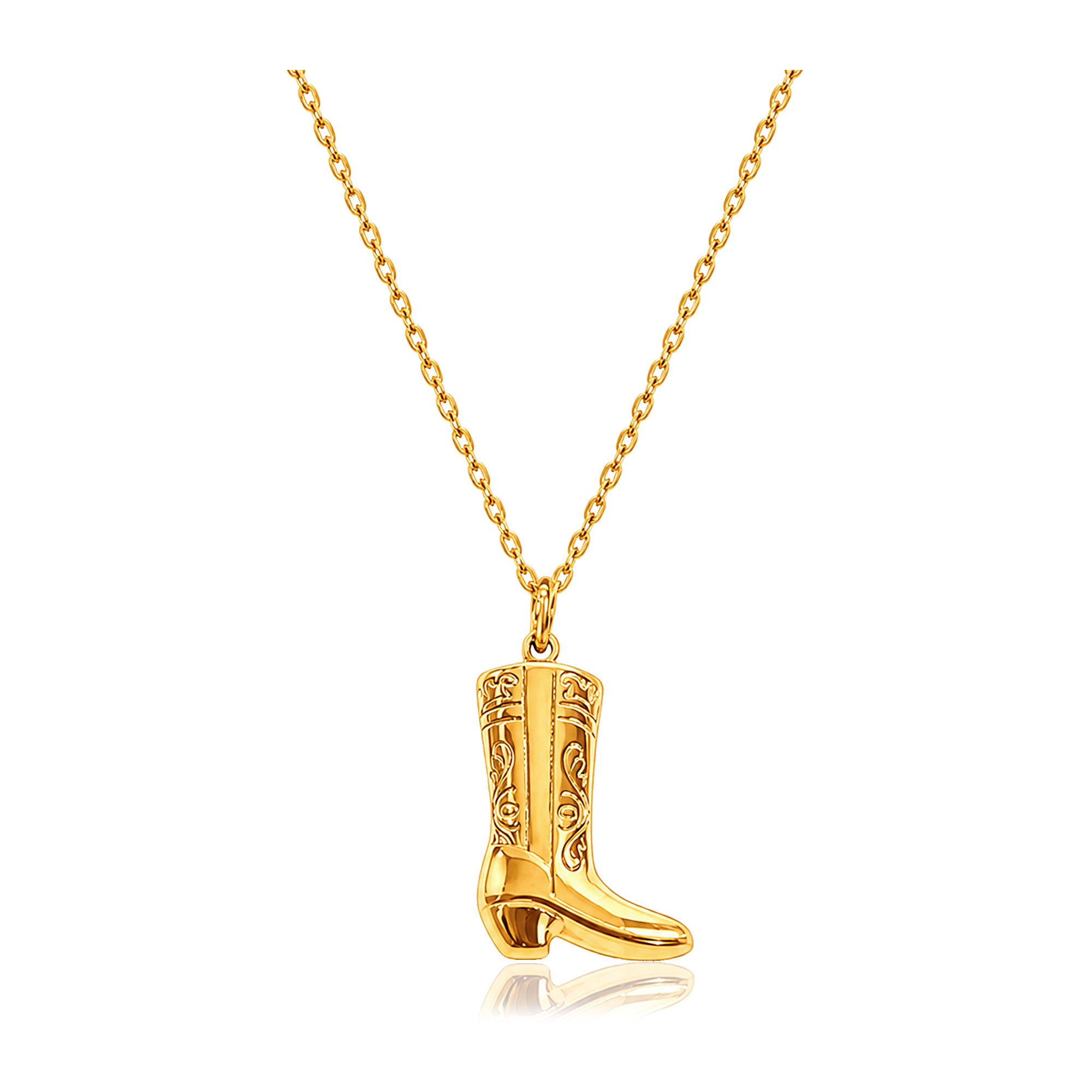 Collar Bota Cowboy Oro