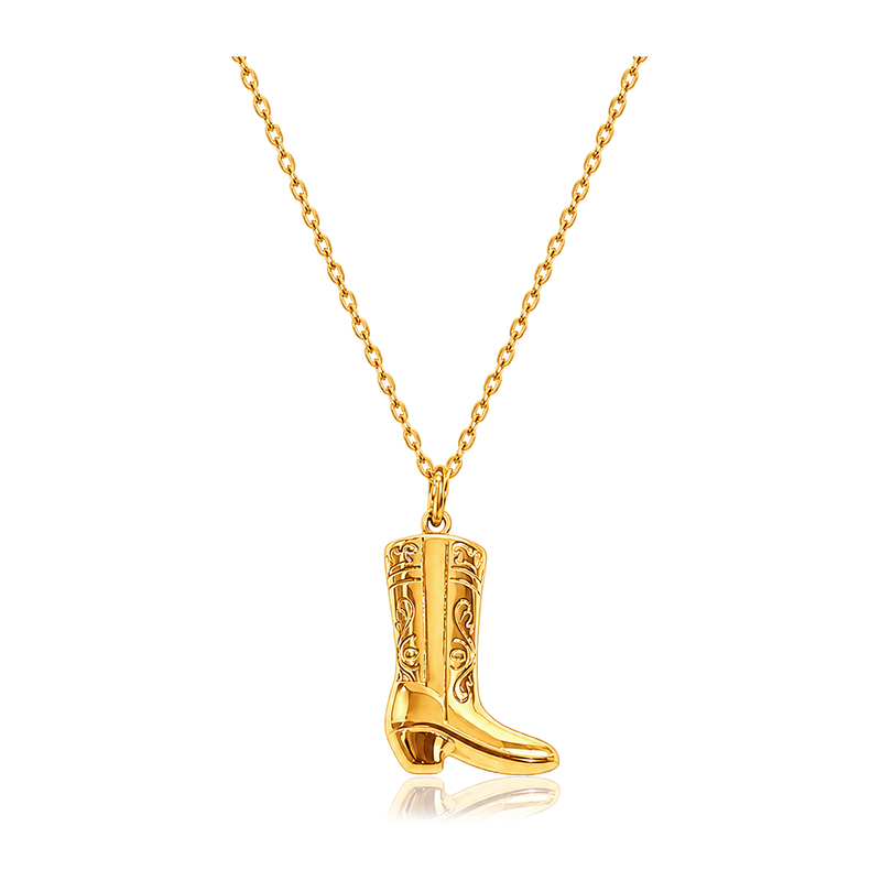 Collar Bota Cowboy Oro