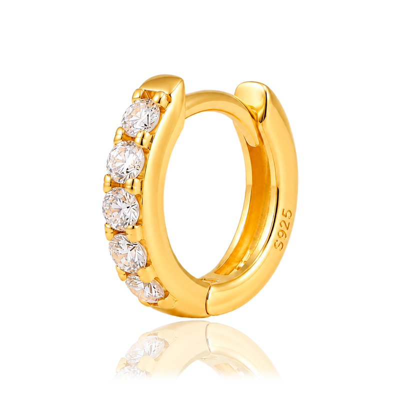 Cerchio Mini Bianco Oro - 6mm