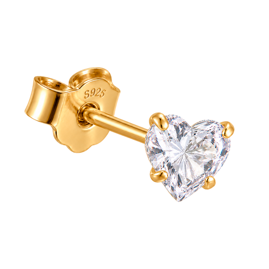 Orecchino Shiny Heart Oro - 3mm