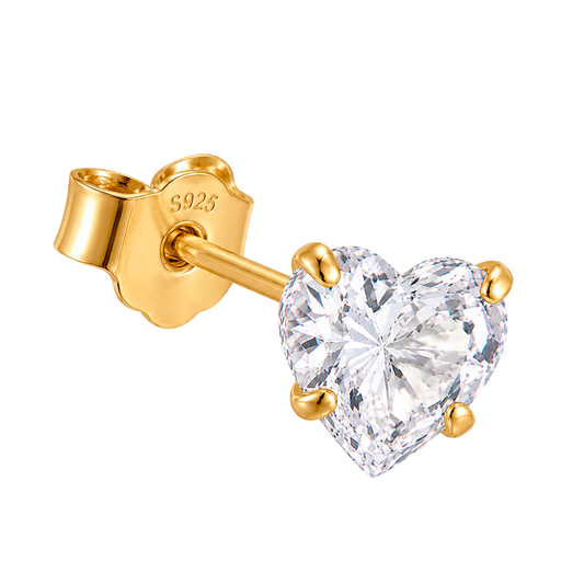 Orecchino Shiny Heart Oro - 4mm