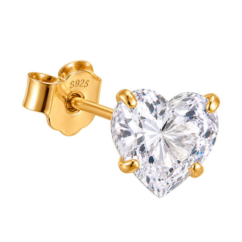 Orecchino Shiny Heart Oro - 5mm
