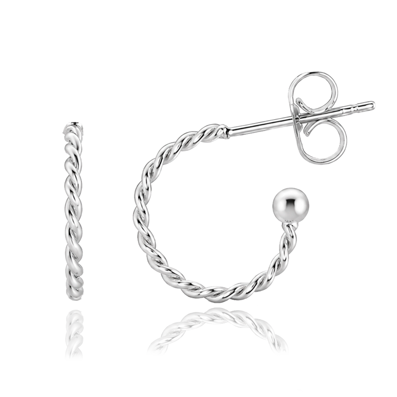 Aros Mini Curly Plata