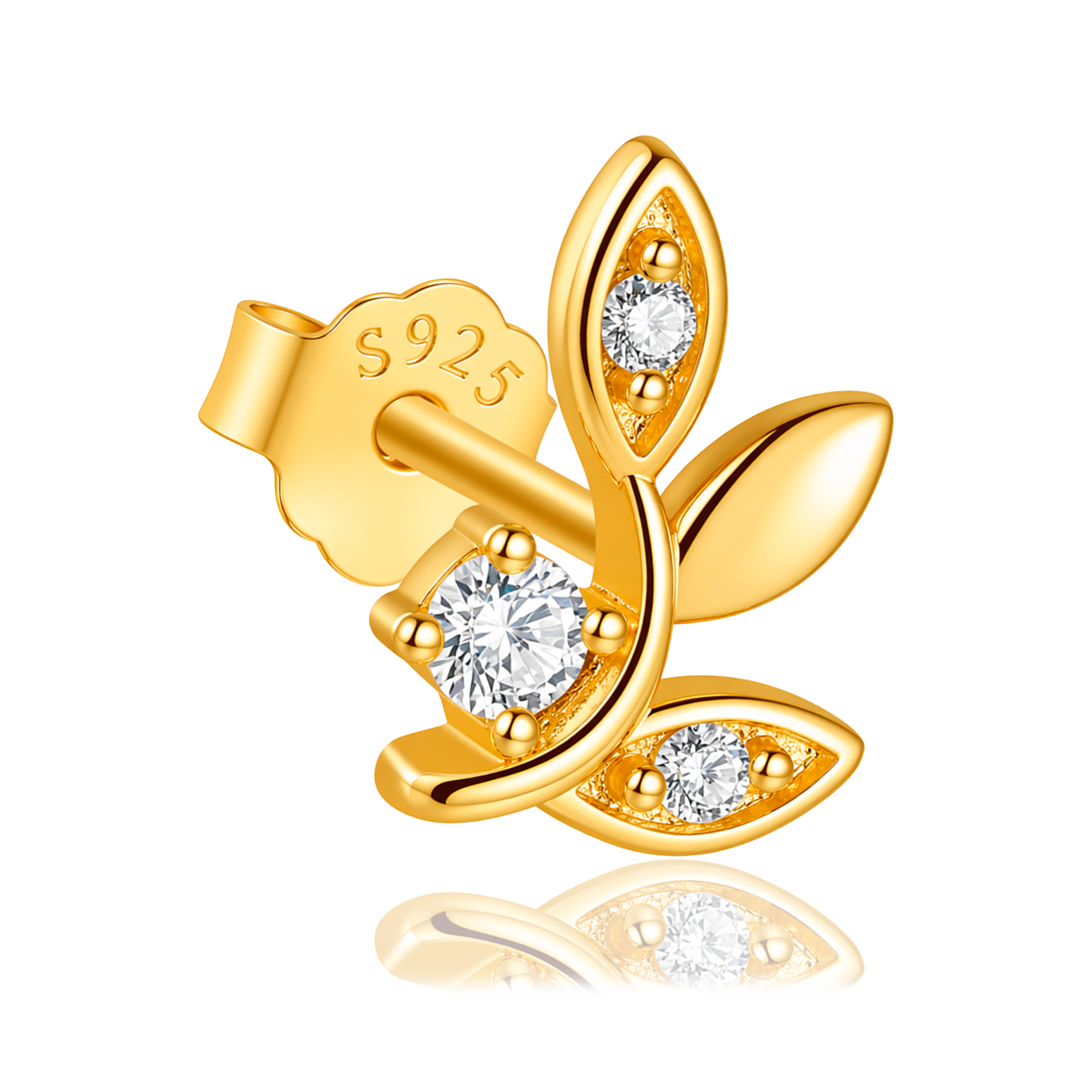 Orecchino Leaf Spark Oro