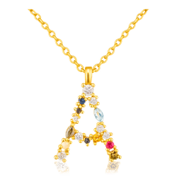 Collar Colorful Inicial Oro