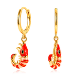 Orecchini a Stella Marina Rossi Oro