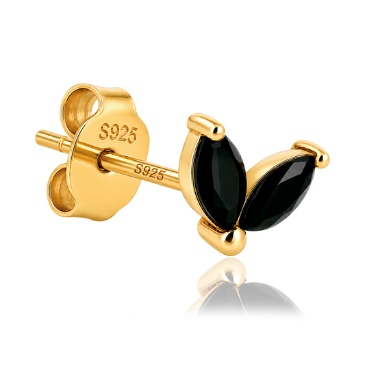 Pendiente Blossom Negro Oro