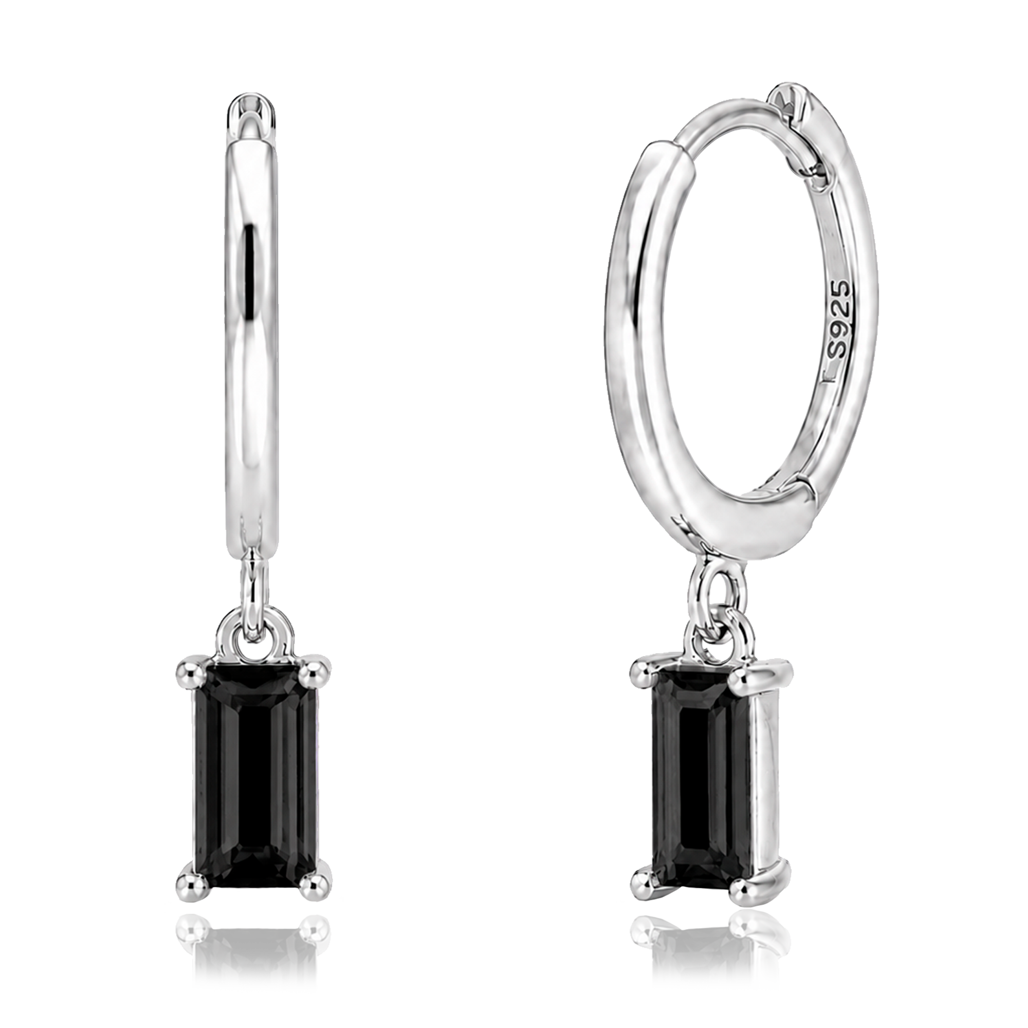 Aros Phoebe Negro Plata