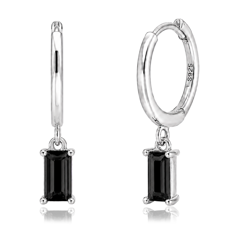 Aros Phoebe Negro Plata