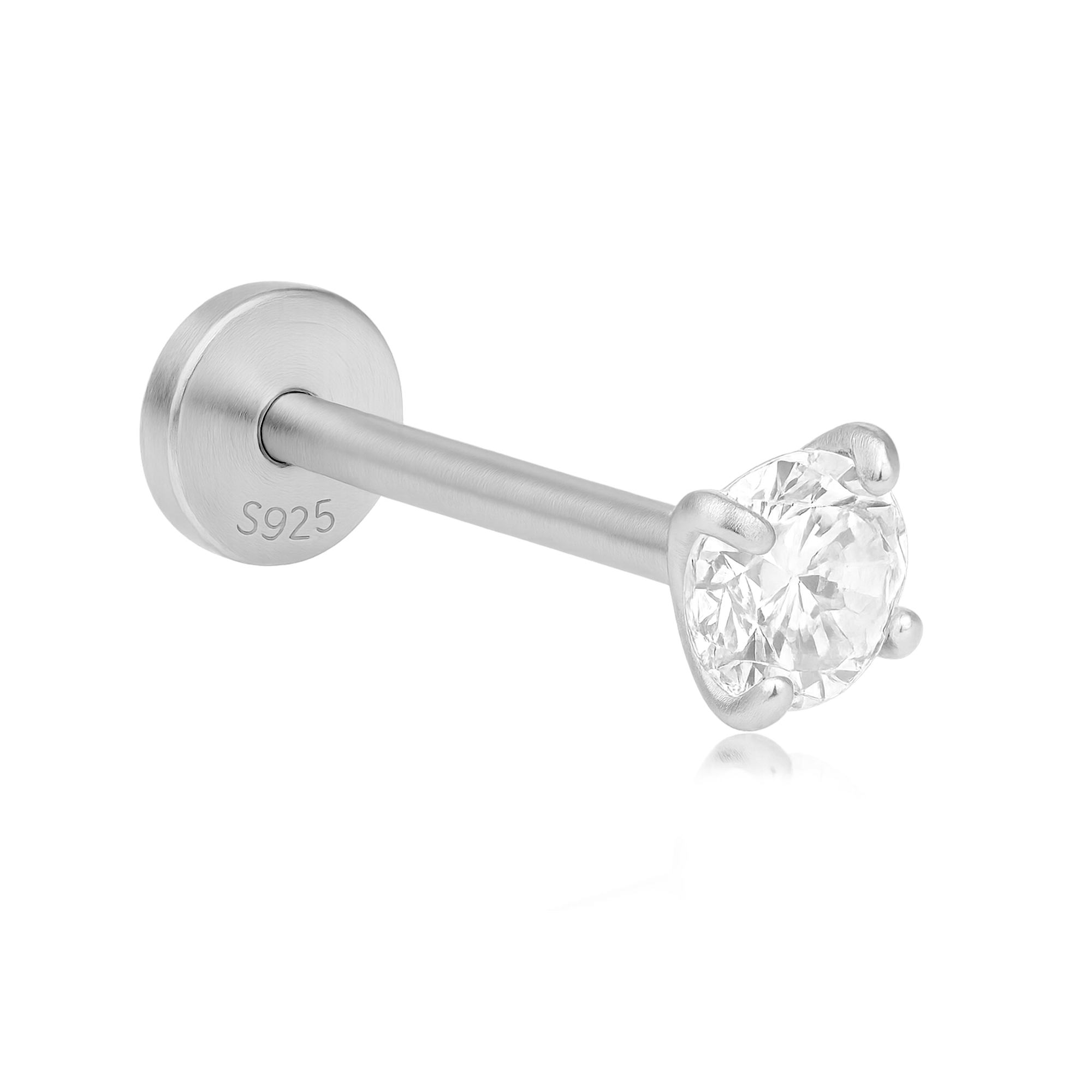 Pendiente Mini Destello Plata - 3mm