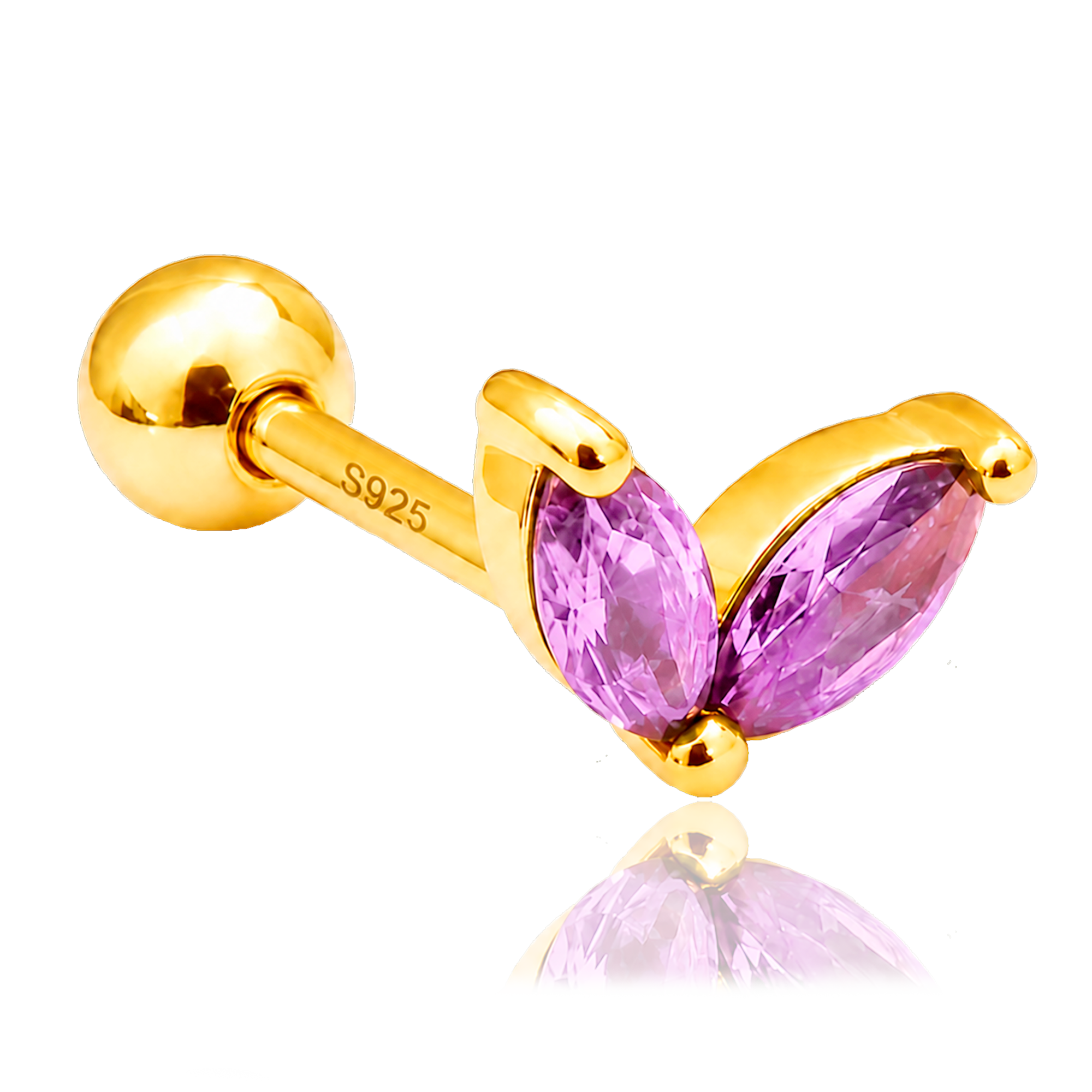 Pendiente Blossom Lila Oro