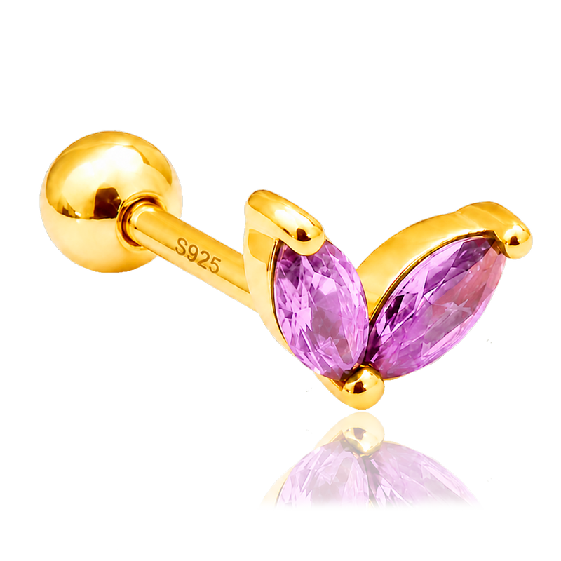 Pendiente Blossom Lila Oro