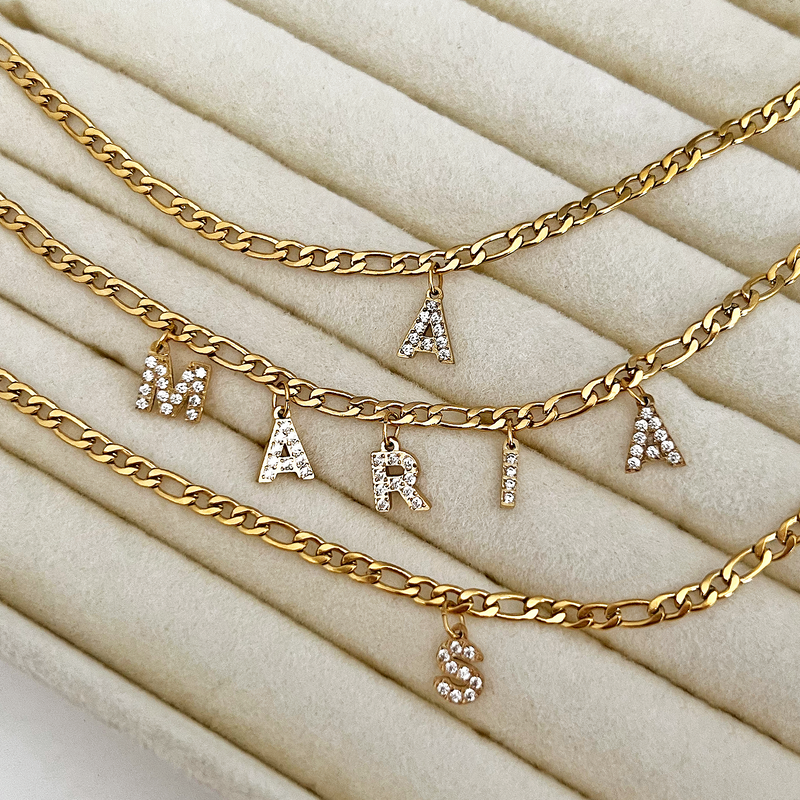 Pulsera Liens Letras Personalizadas Oro - 3mm