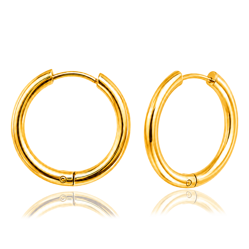 Orecchini a cerchio medi placcati oro