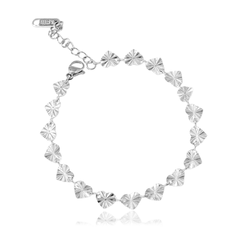 Pulsera Mini Corazones Plata