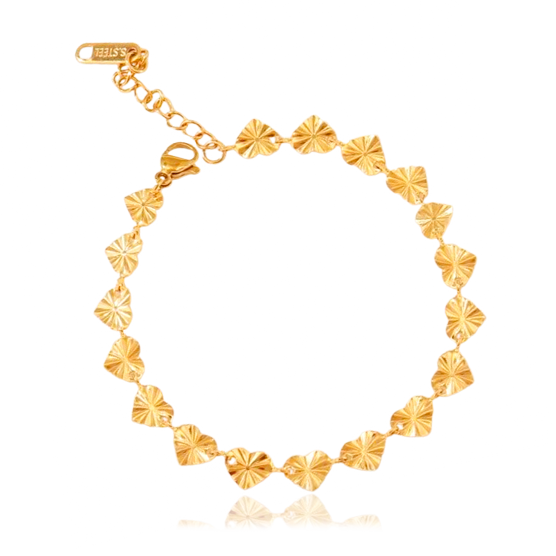 Pulsera Mini Corazones Oro