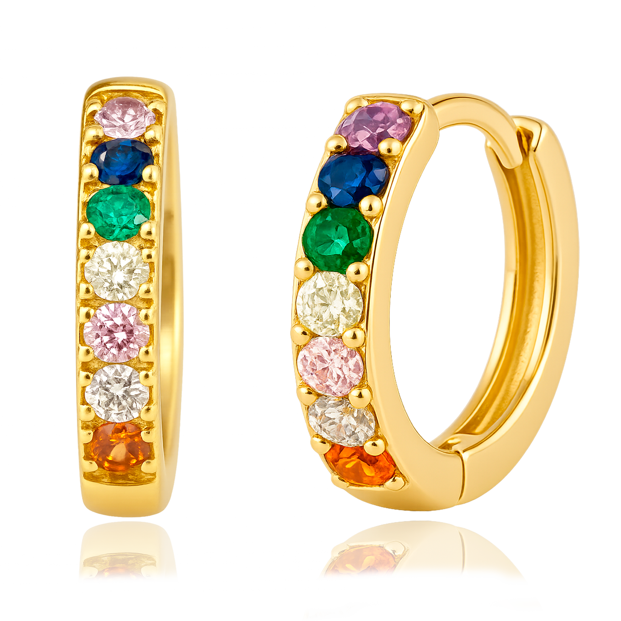 Gold Mini Rainbow Hoops - 7mm 