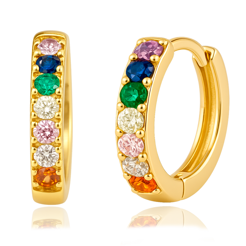 Orecchini Mini Arcobaleno Oro - 7mm