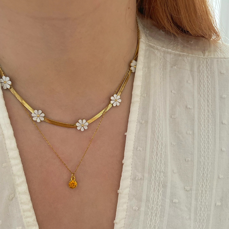 Collana Margherite Madreperla Oro