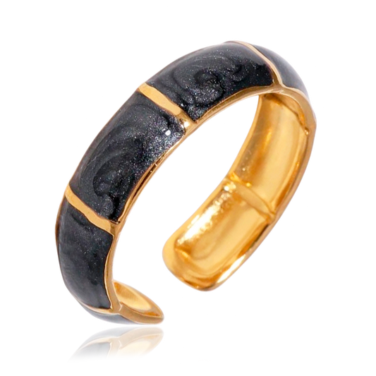 Anillo Neva Negro Oro