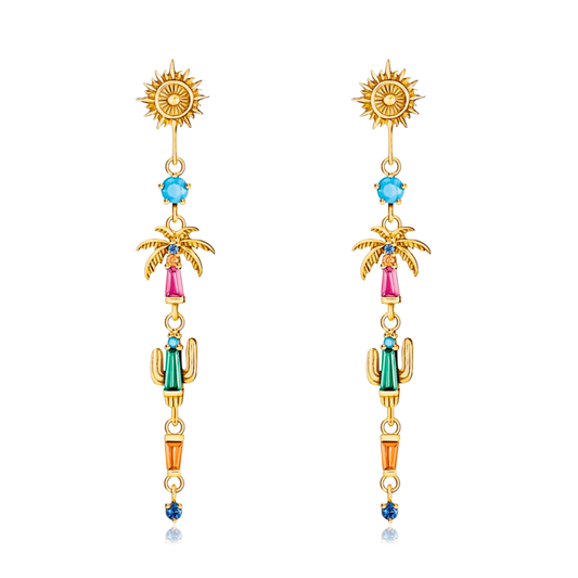 Pendientes Oasis del Desierto Oro