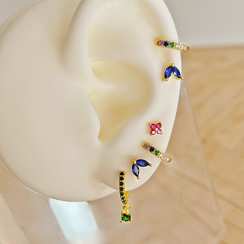 Orecchini Mini Arcobaleno Oro - 7mm