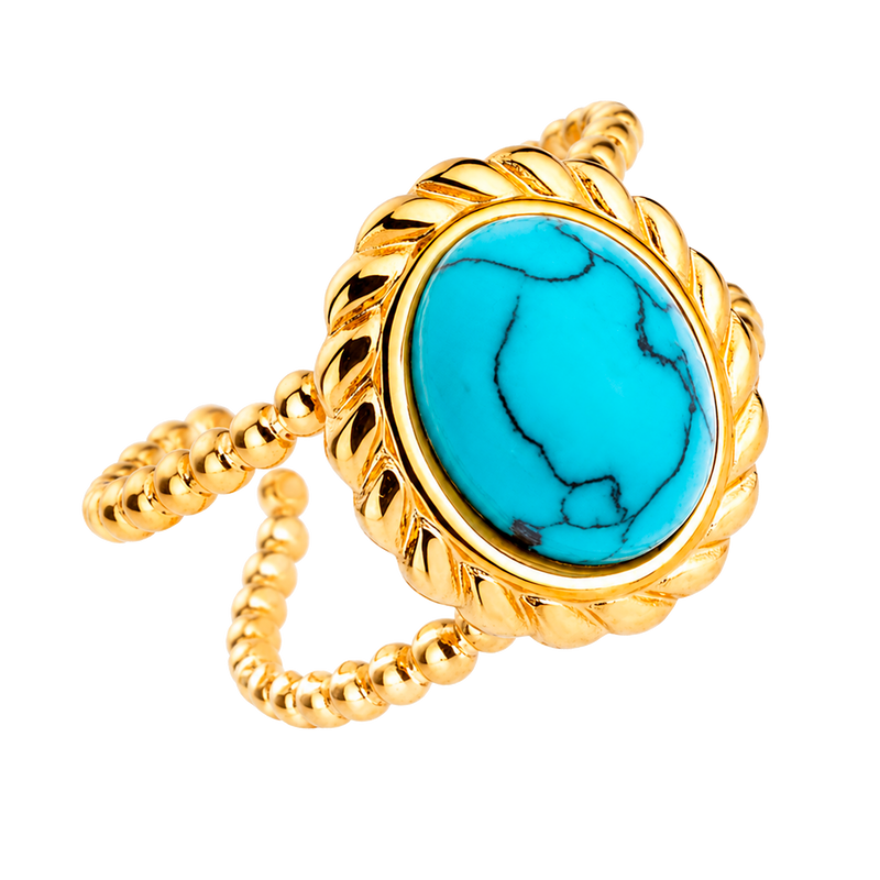 Anillo Turquesa Vintage Oro