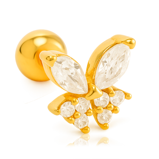 White Gold Butterfly Earring