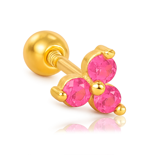 Pink Clover Earring