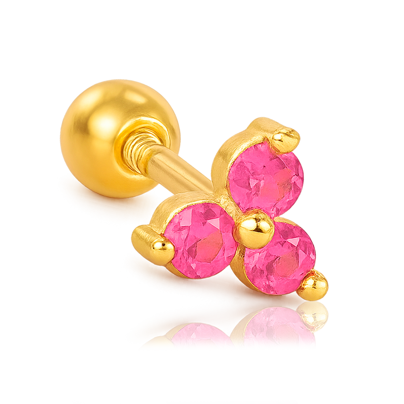 Pink Clover Earring