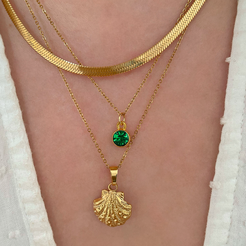 Collar Green Dot Oro
