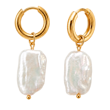 Aros Small Basic Perla Barroca Oro