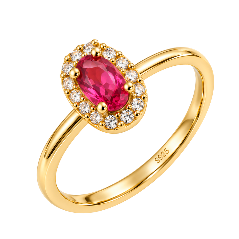 Anillo Oval Pink Oro