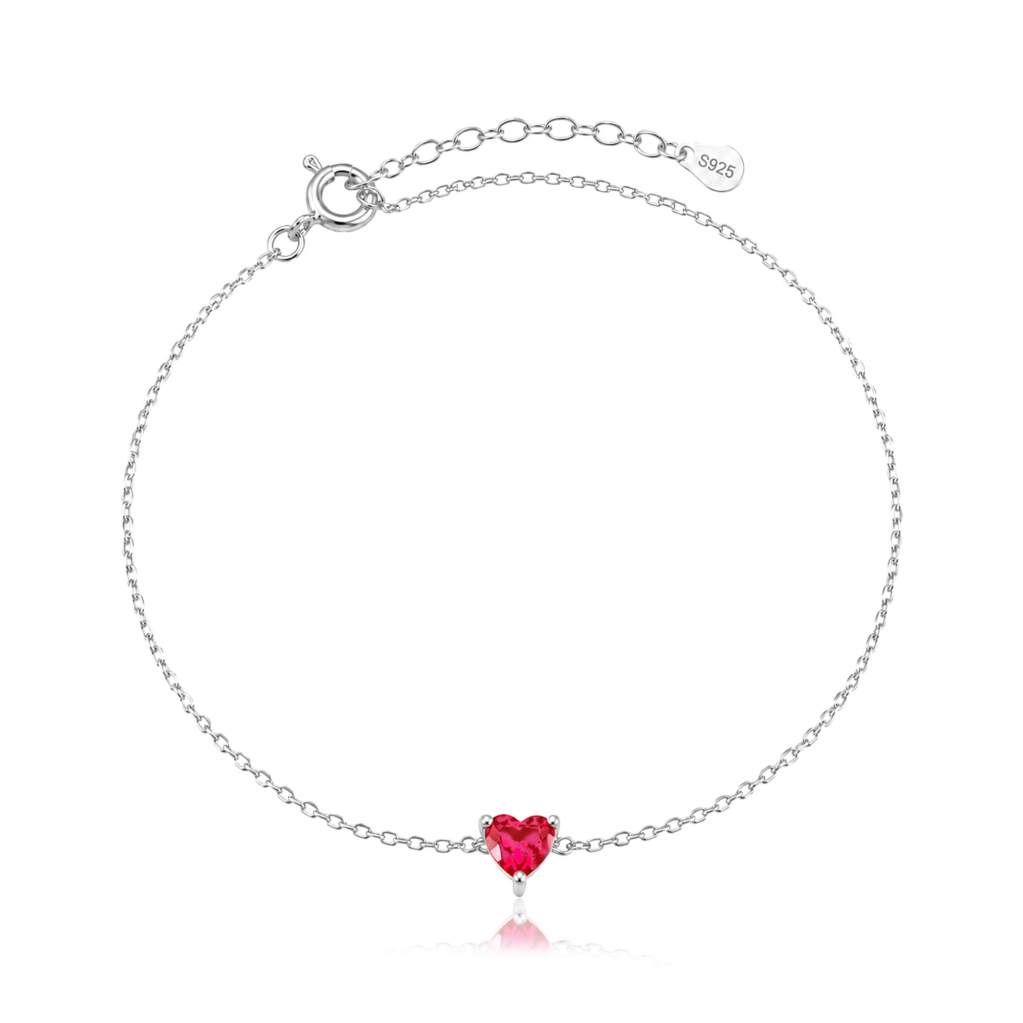 Pulsera Pink Heart Plata