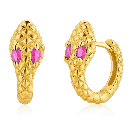 Orecchini Cobra Rosa Oro