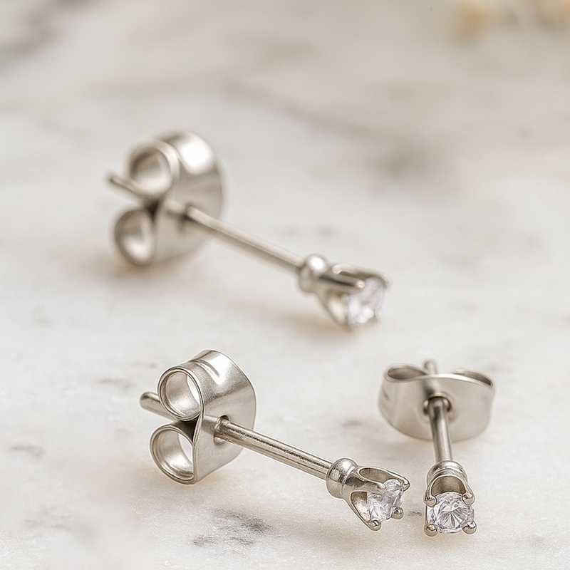 Pendiente Brillo Acero Plata - 2mm